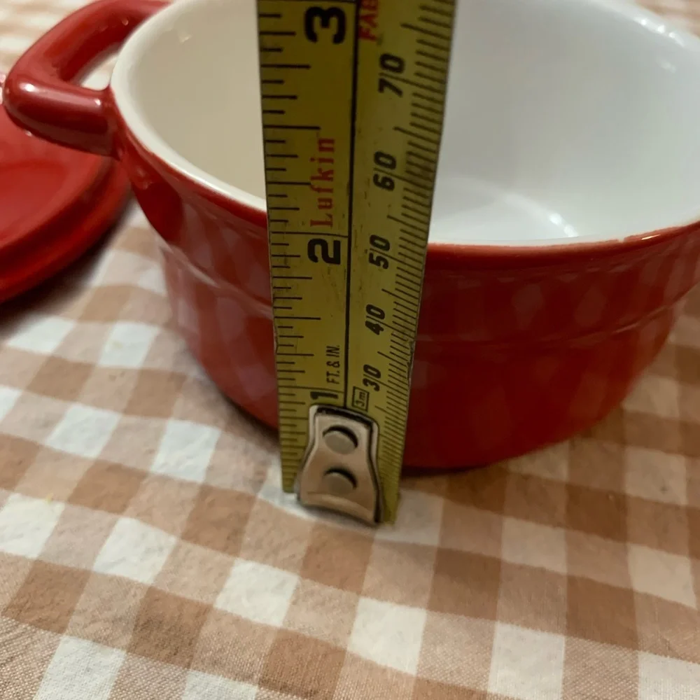 Elegant Red Ceramic Cookware with Lid very small